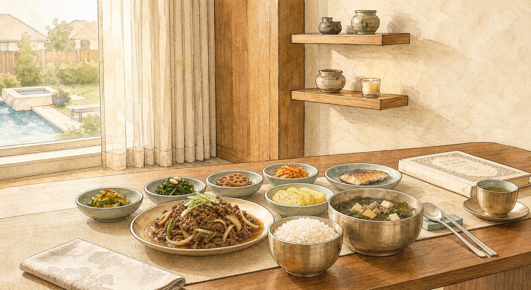 A nourishing postpartum meal spread